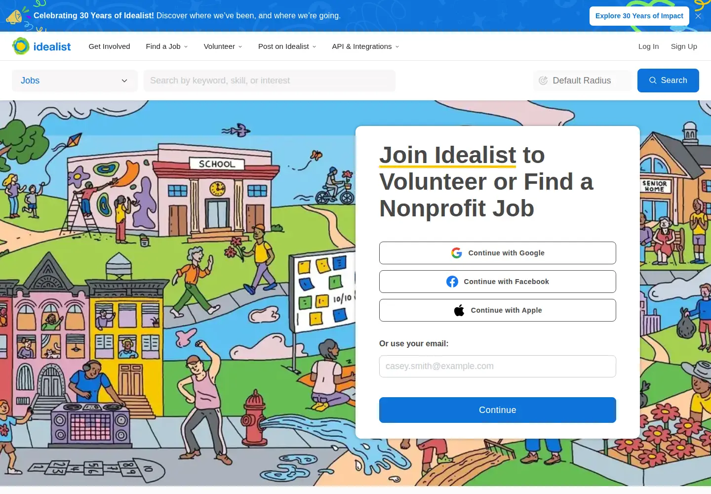 Screenshot of idealist.org