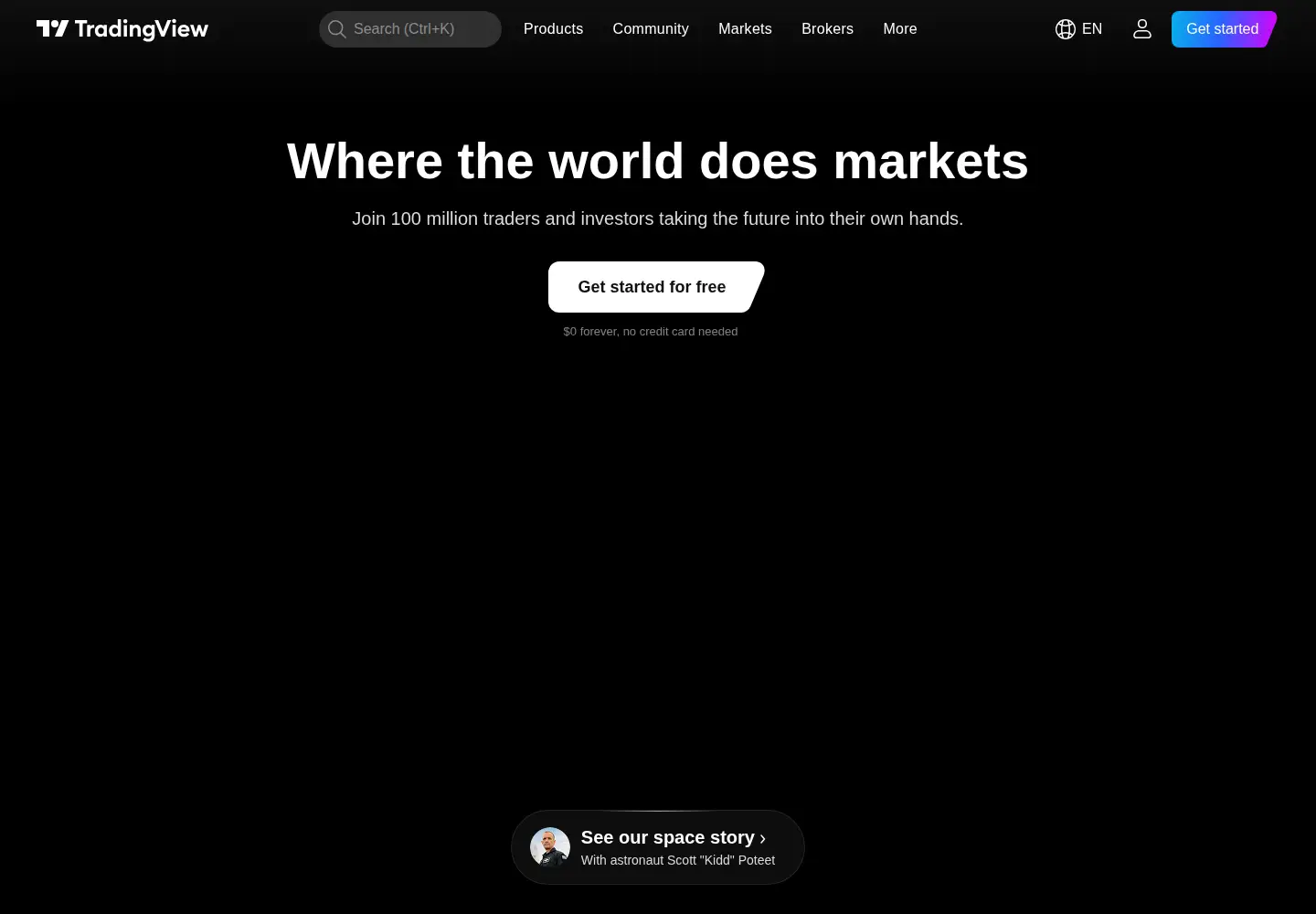 Captured homepage of tradingview.com in the current scan