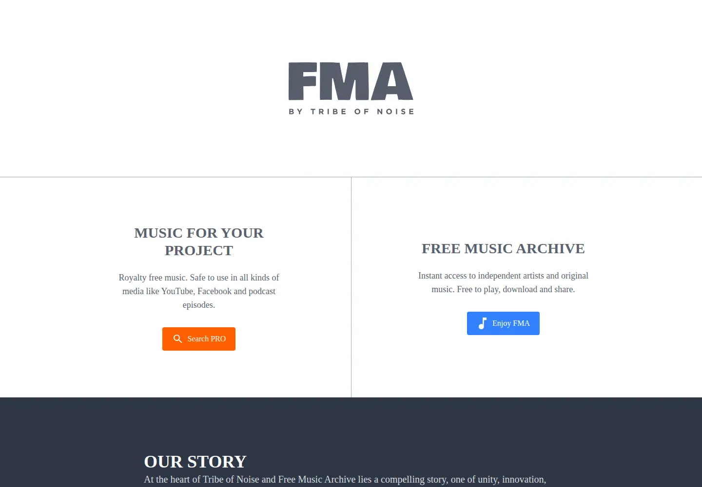 Screenshot of freemusicarchive.org