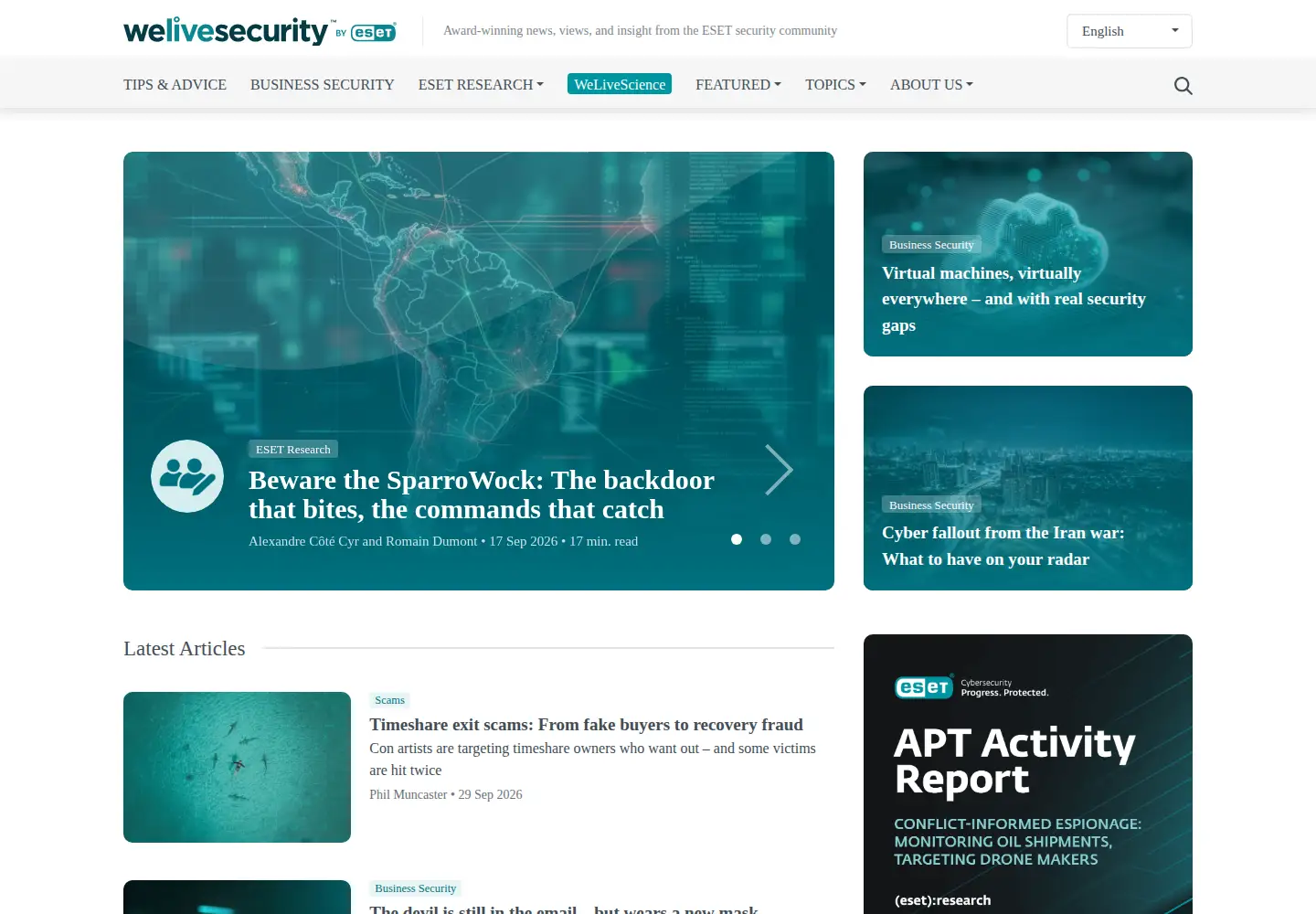 Screenshot of welivesecurity.com