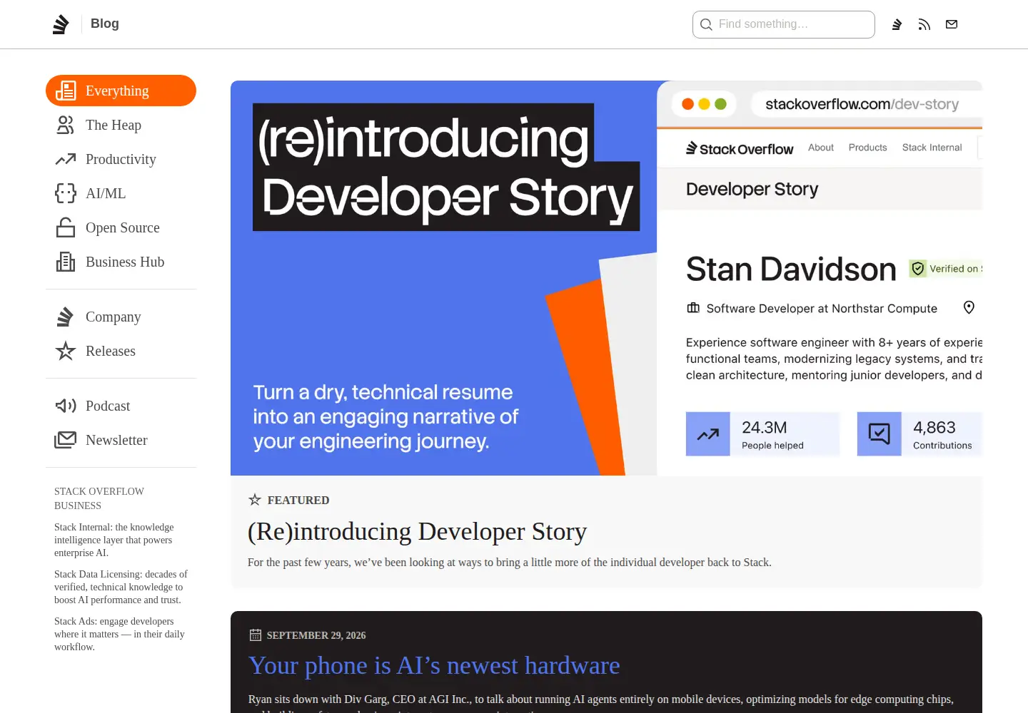 Screenshot of stackoverflow.blog