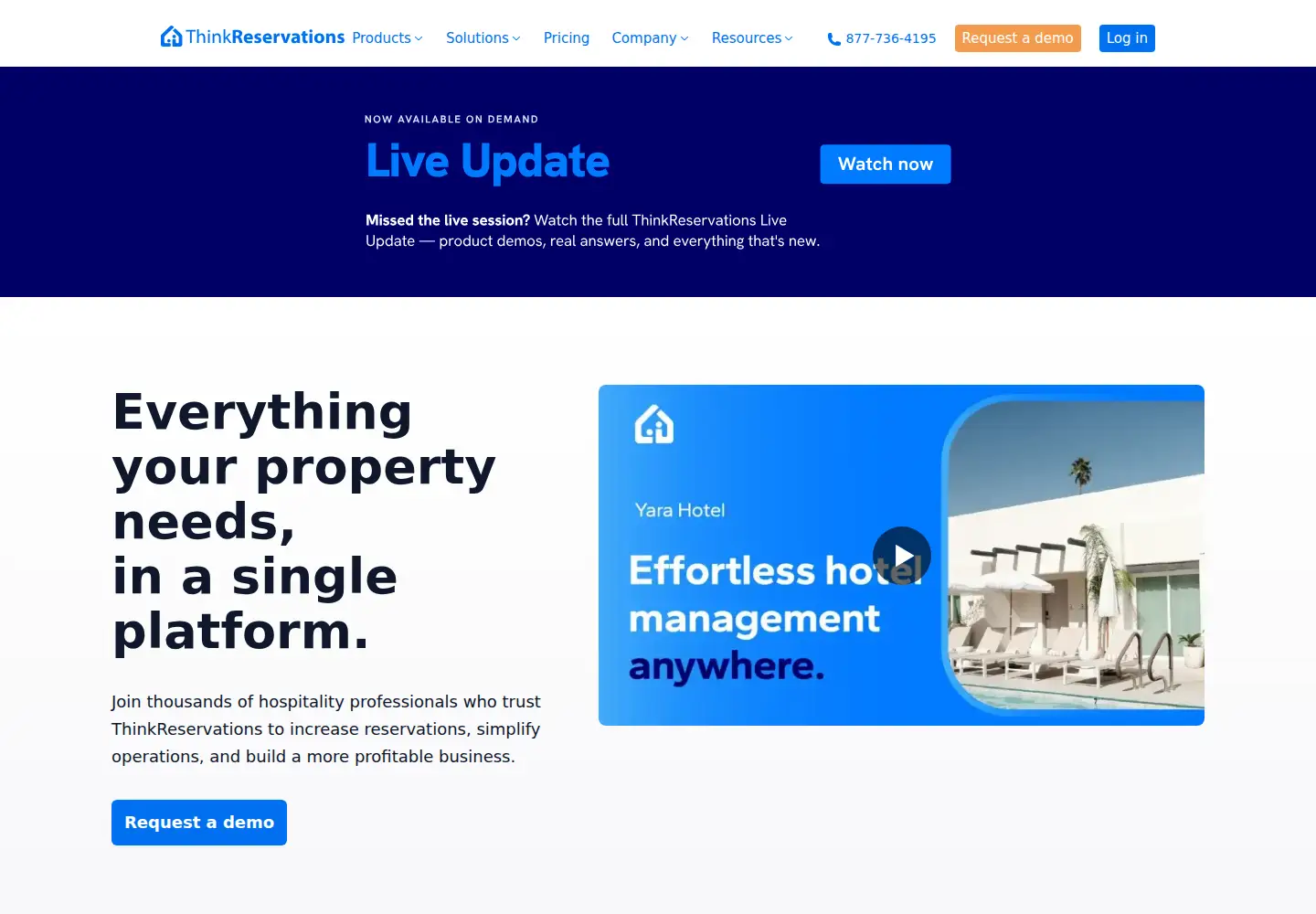 Screenshot of thinkreservations.com