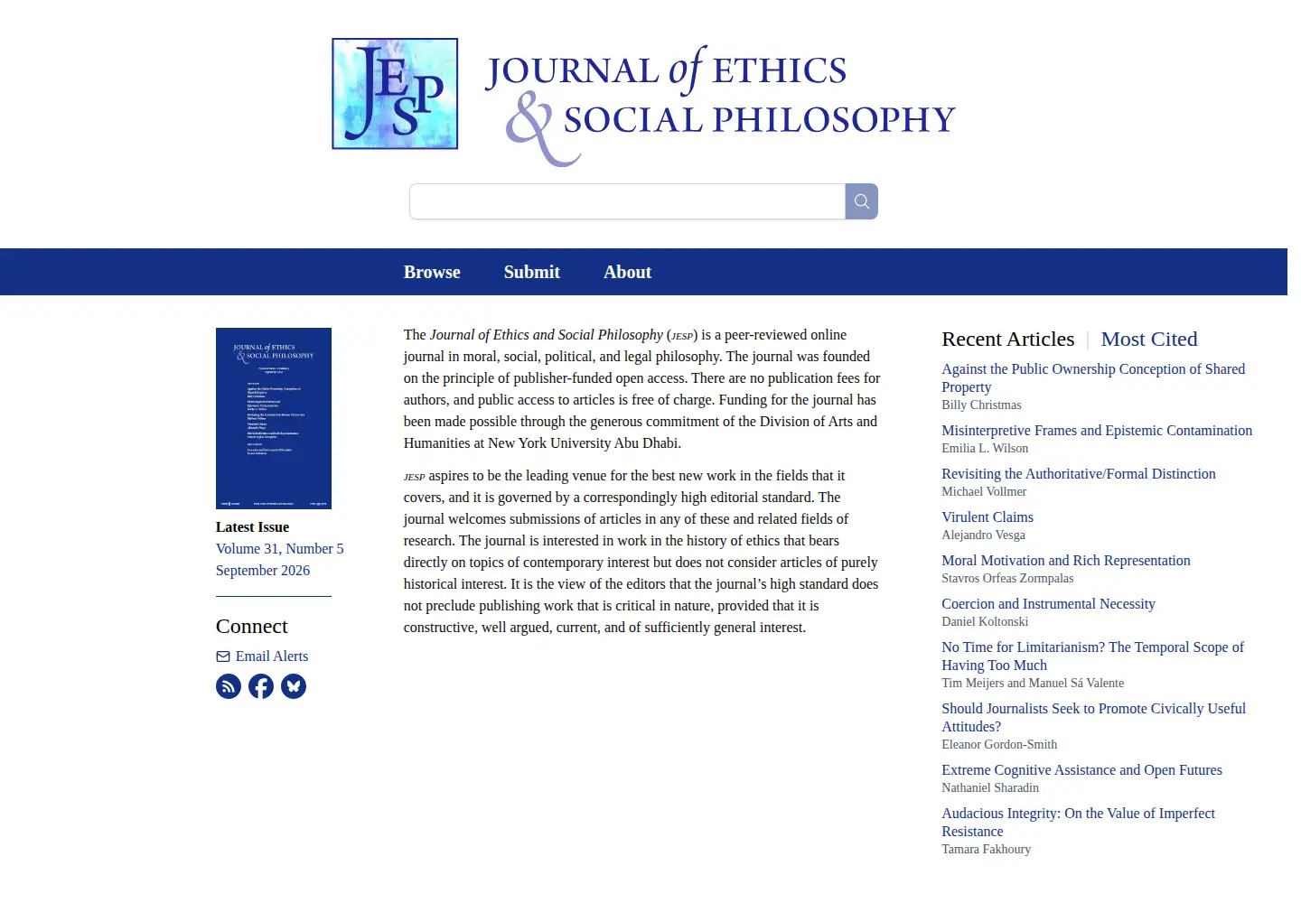 Screenshot of jesp.org