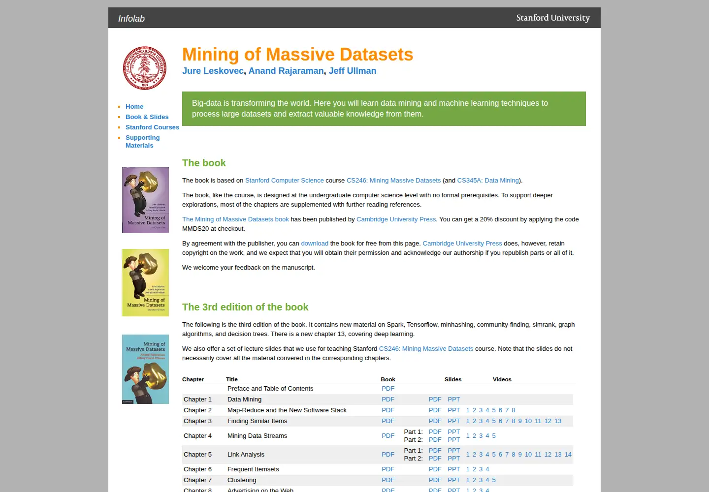 Captured homepage of mmds.org in the current scan