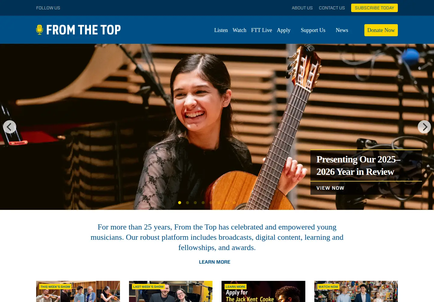 Screenshot of fromthetop.org