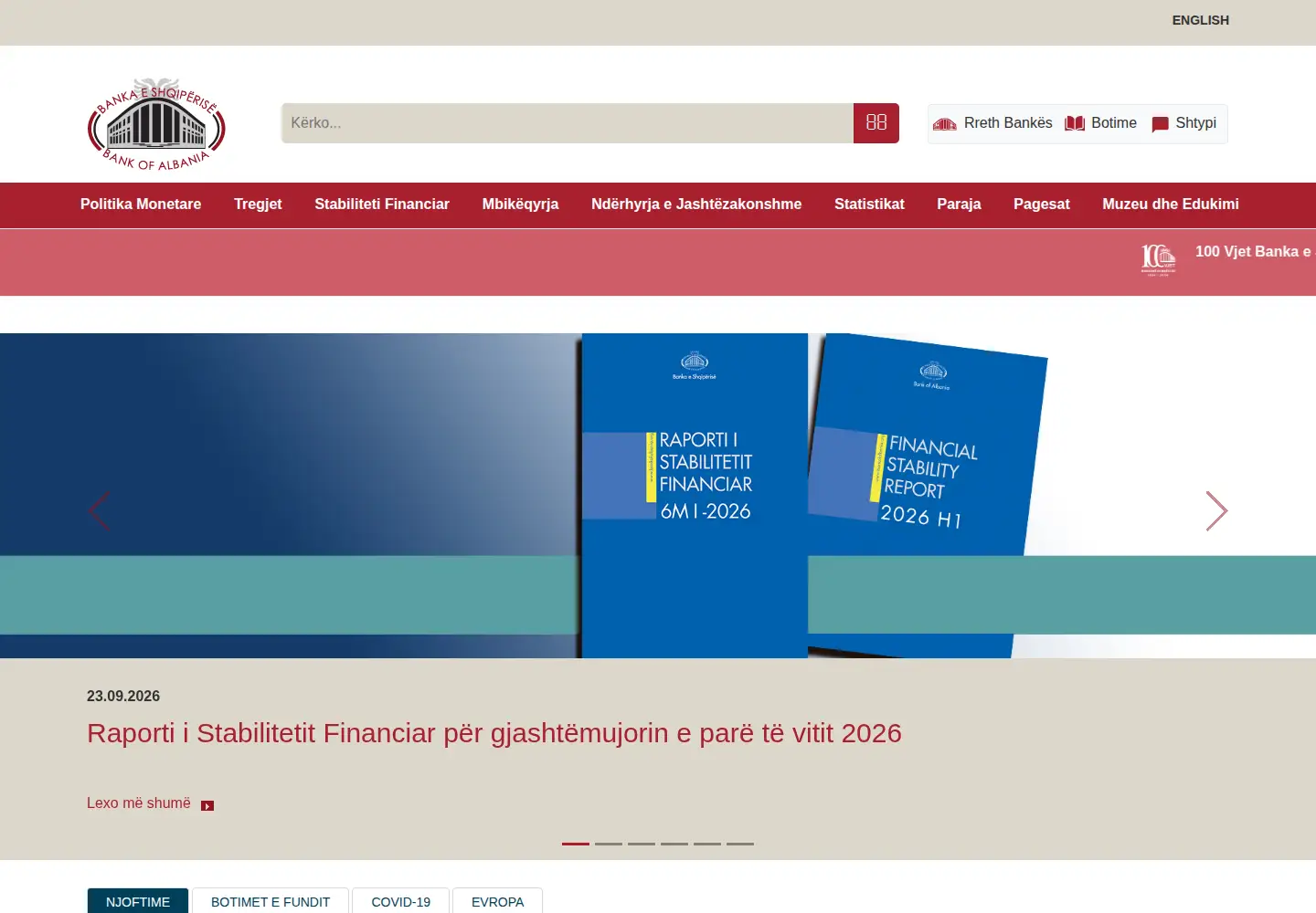 Screenshot of bankofalbania.org