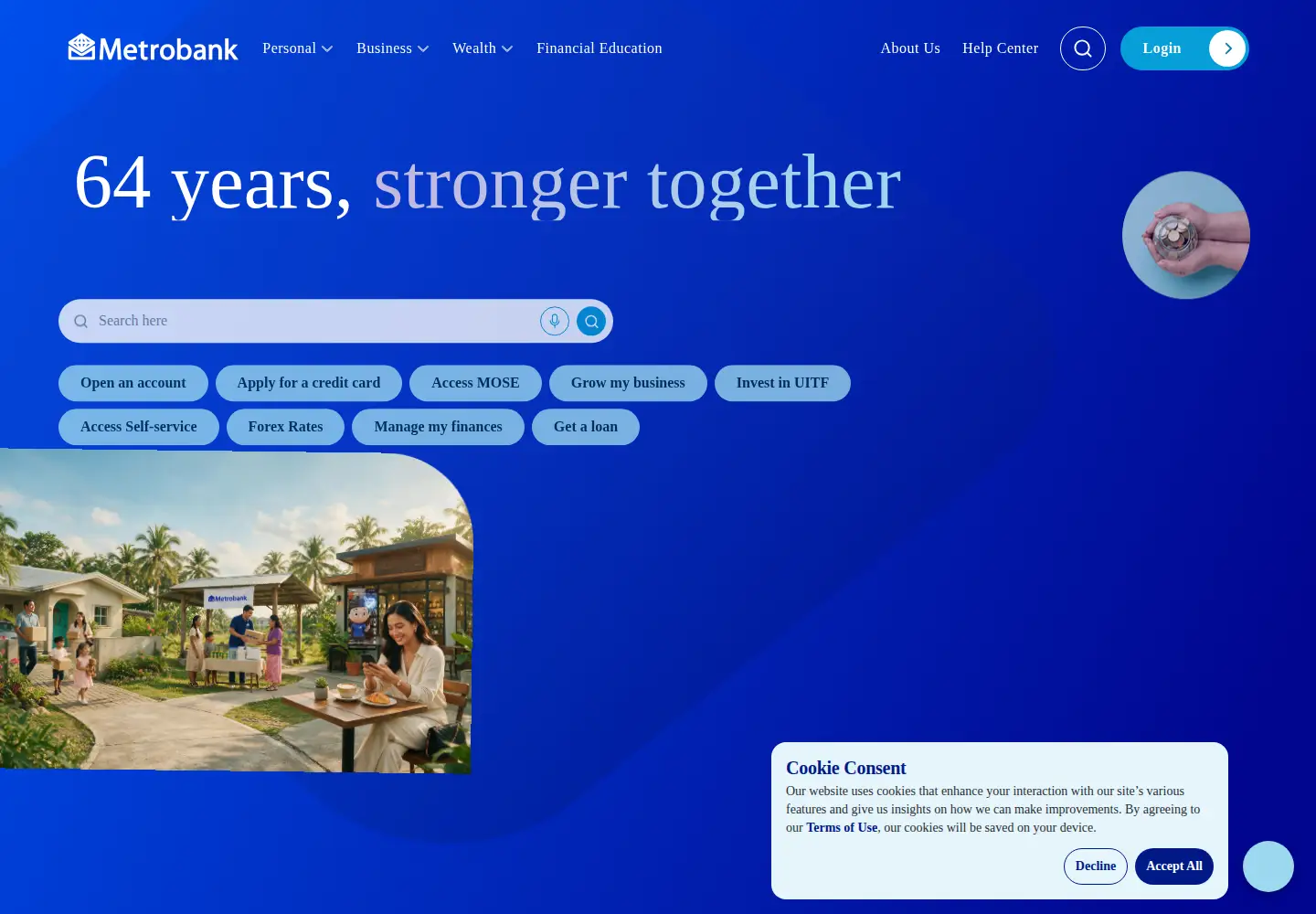 Screenshot of metrobank.com.ph