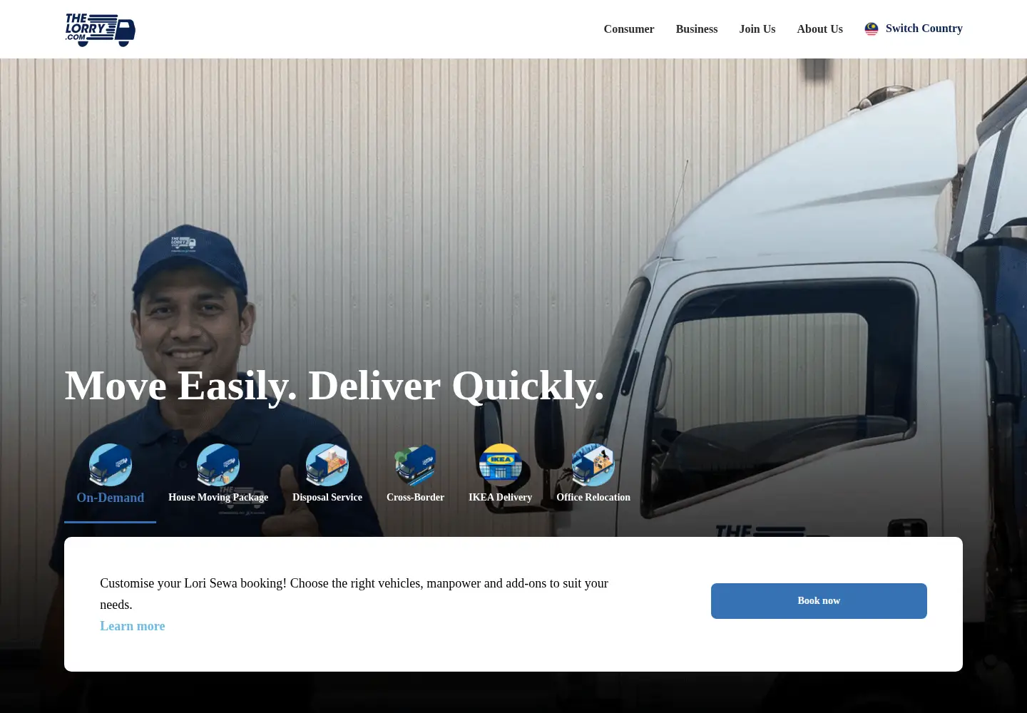 Screenshot of thelorry.com