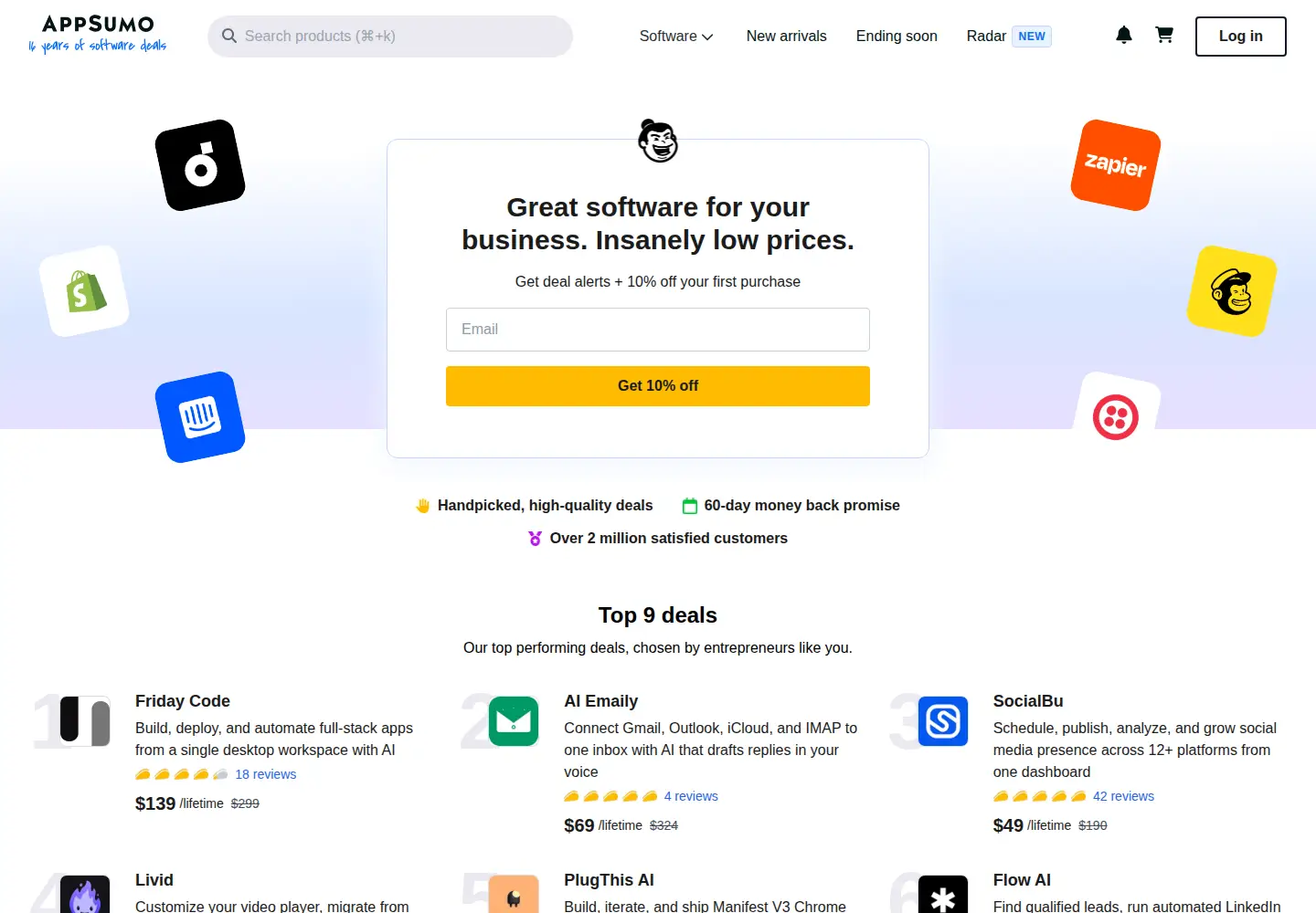 Screenshot of appsumo.com