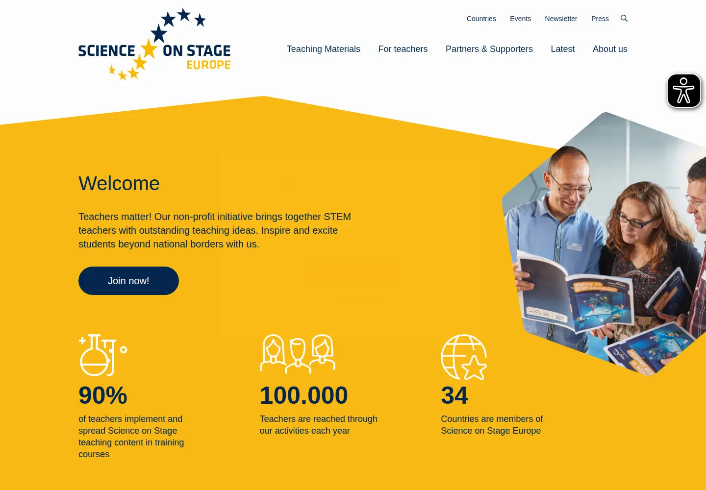 Screenshot of science-on-stage.eu