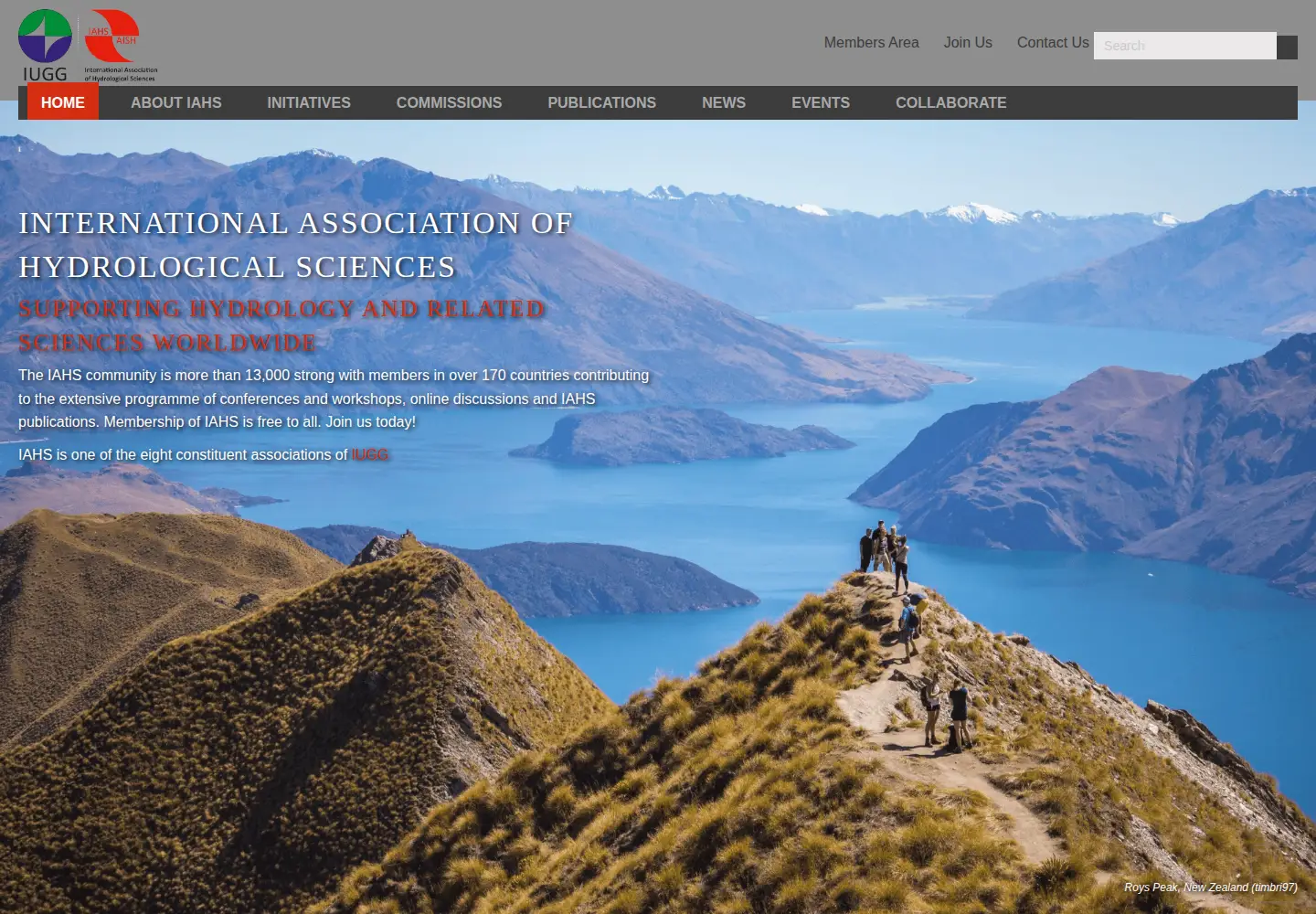 Screenshot of iahs.info