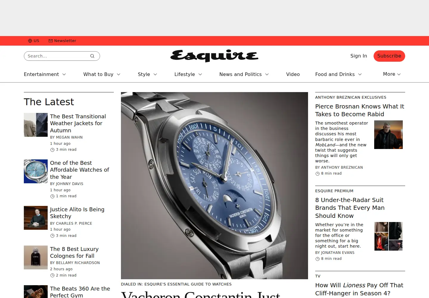 Screenshot of esquire.com