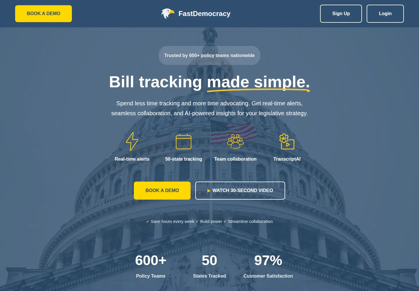 Screenshot of fastdemocracy.com