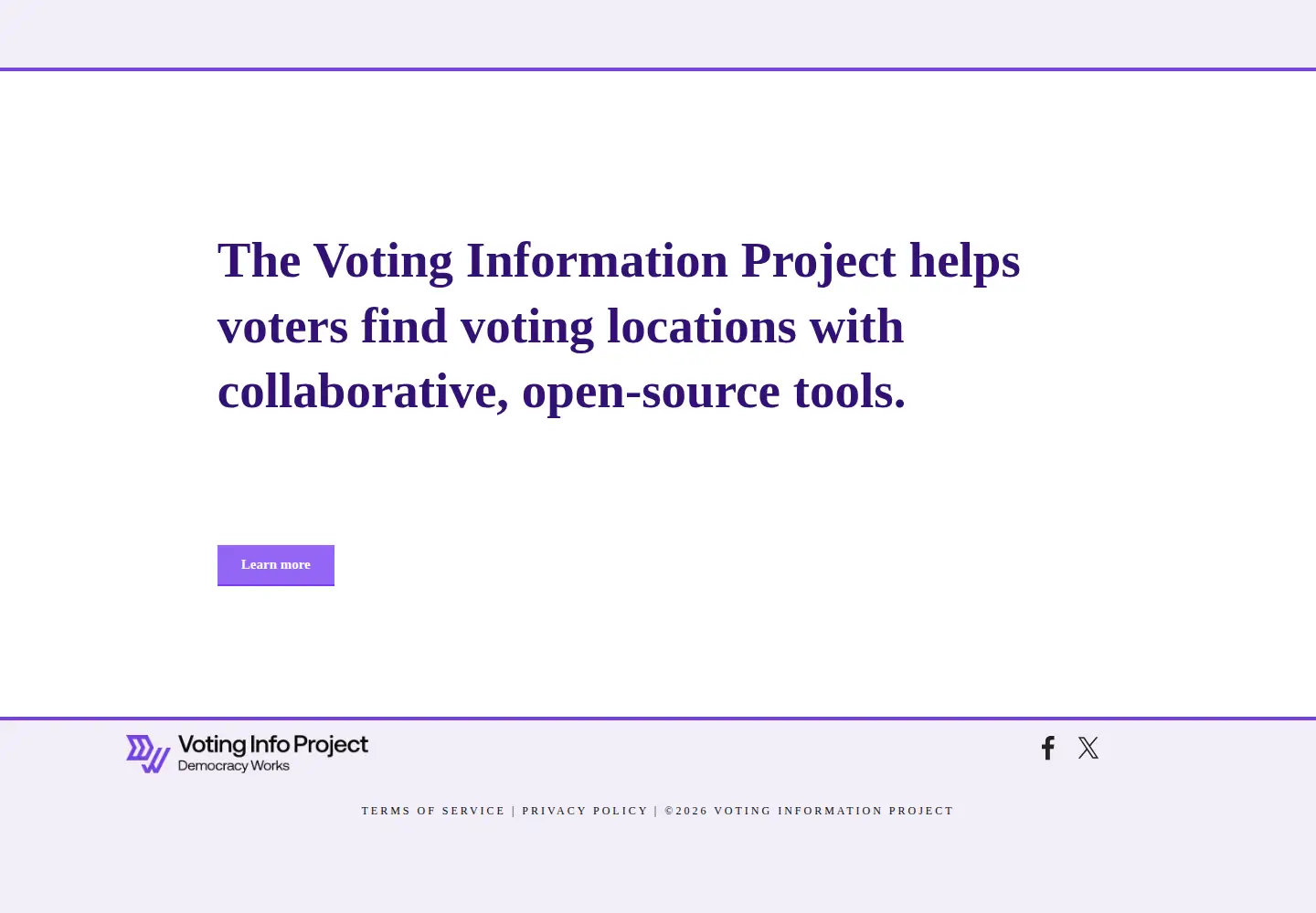 Screenshot of votinginfoproject.org