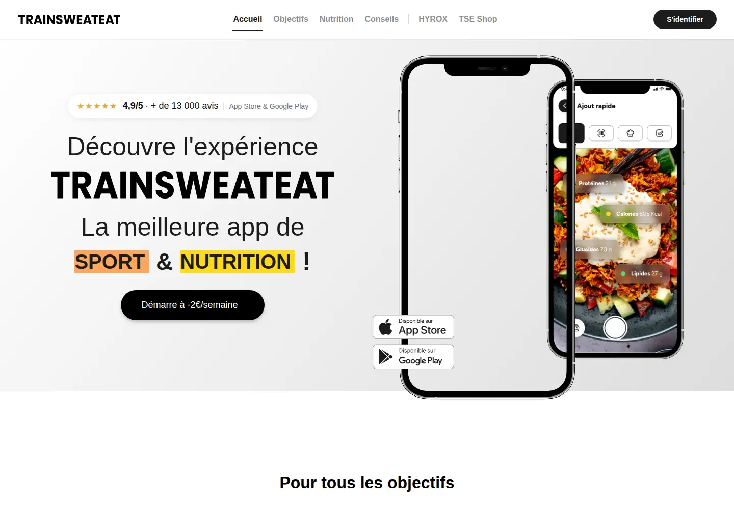 Screenshot of trainsweateat.com