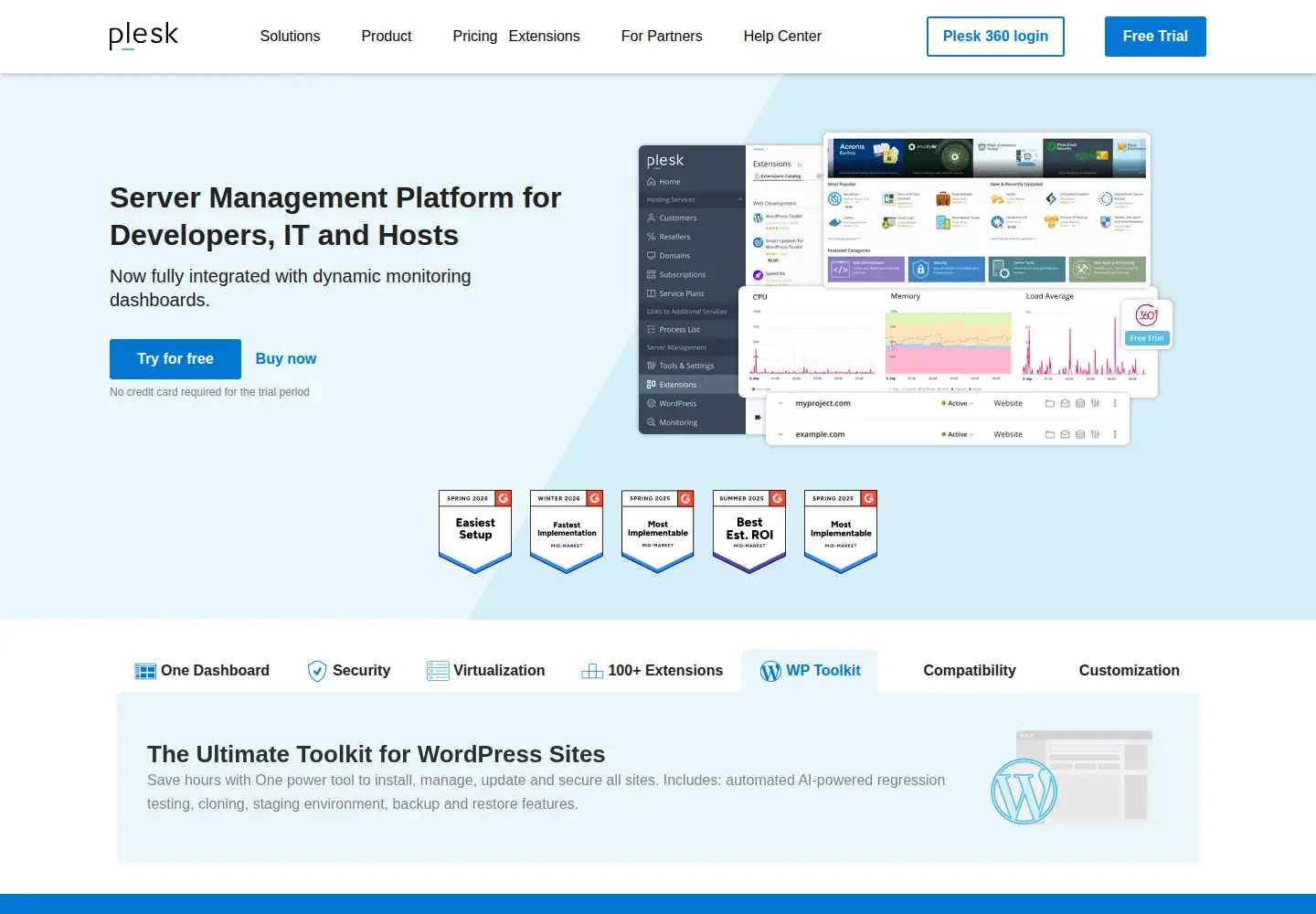 Screenshot of plesk.com
