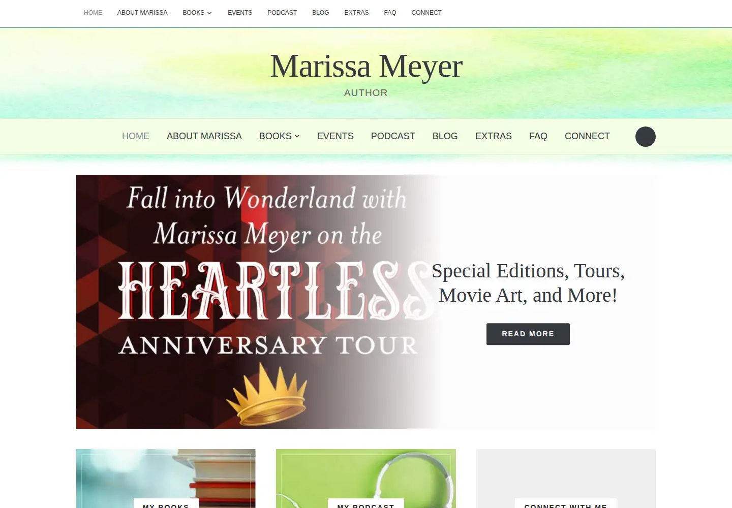 Screenshot of marissameyer.com