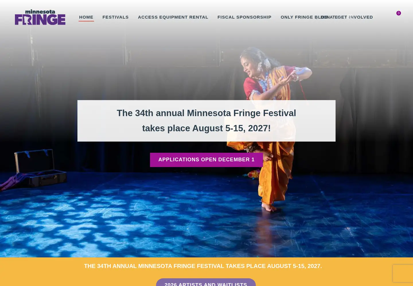 Screenshot of minnesotafringe.org