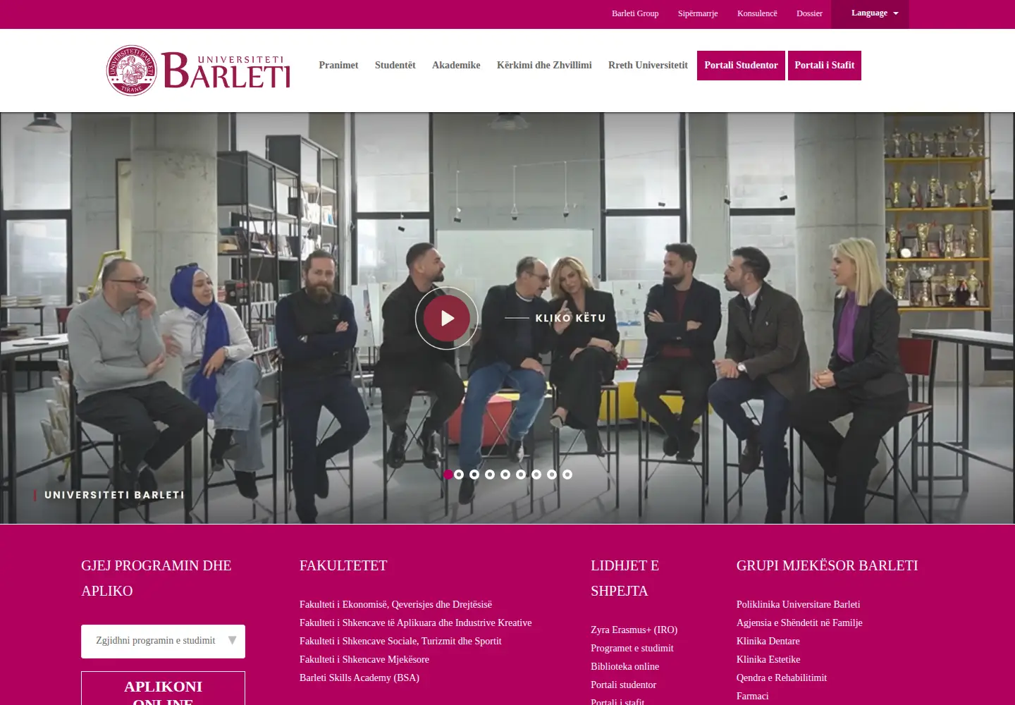 Screenshot of umb.edu.al