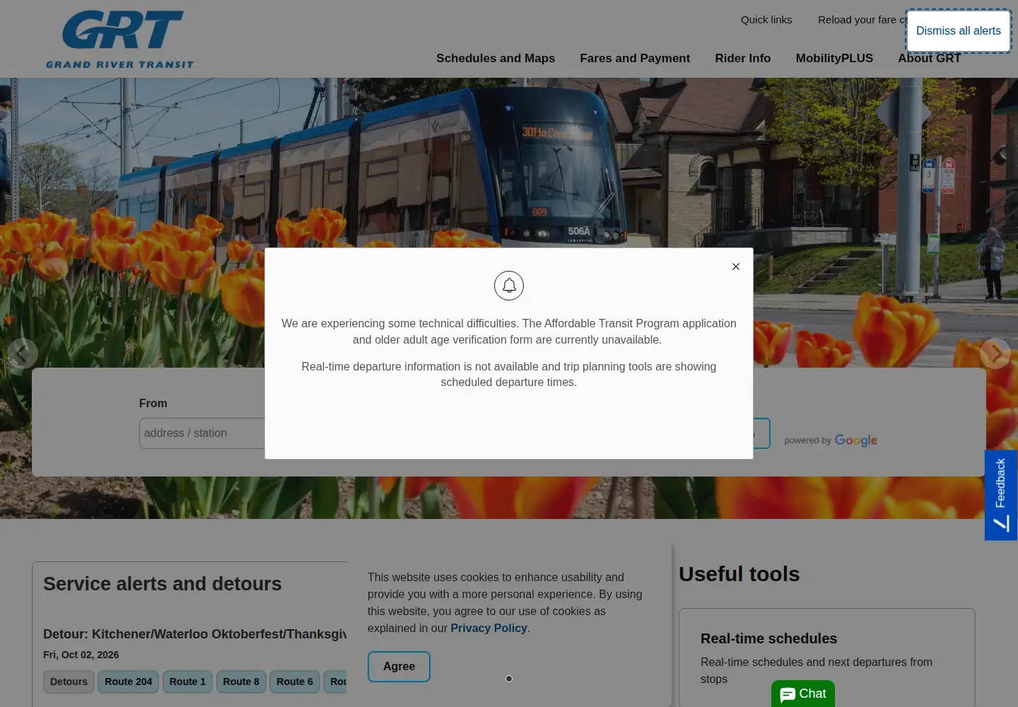 Screenshot of grt.ca