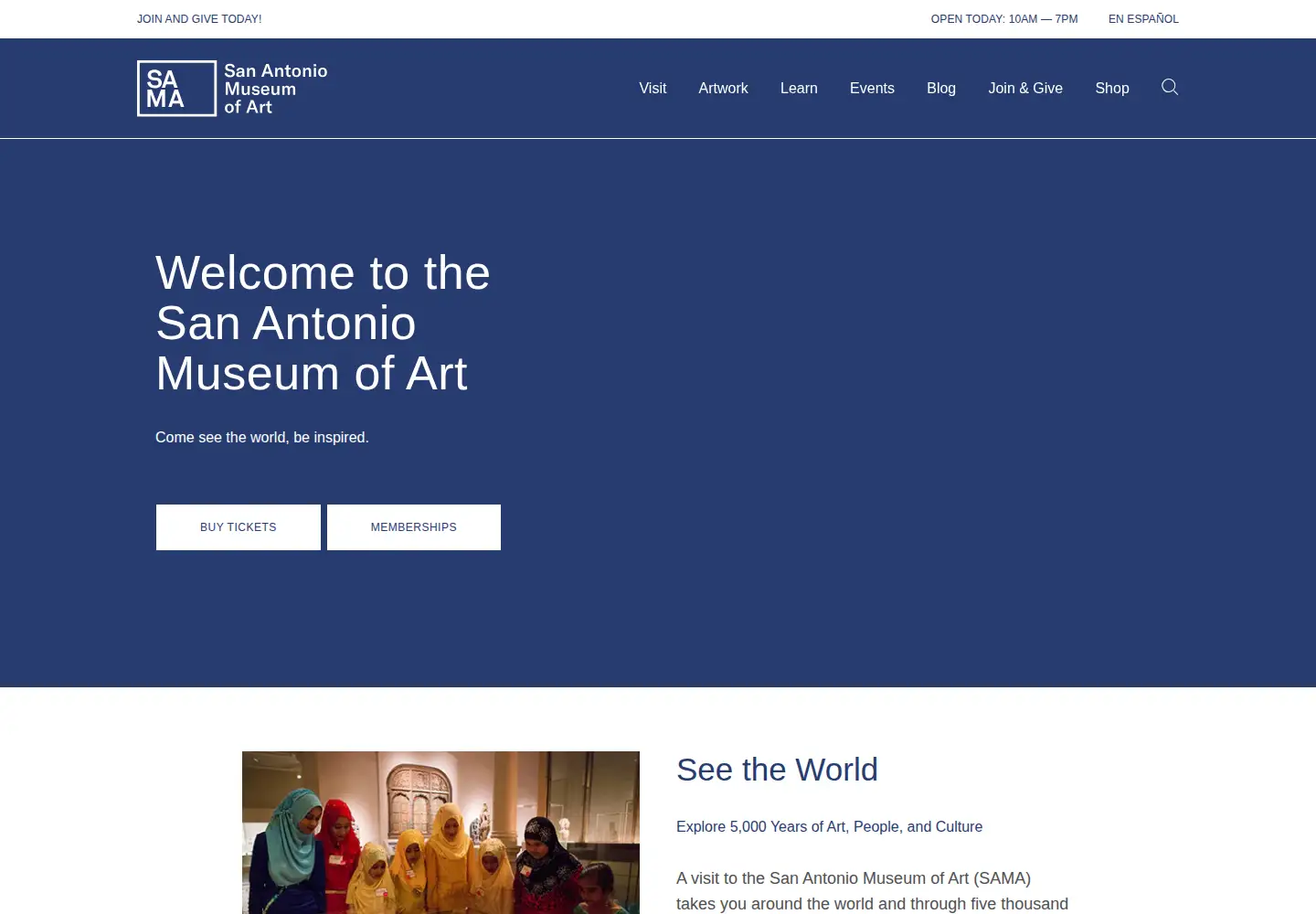 Screenshot of samuseum.org