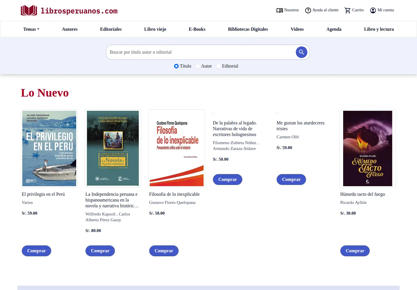 Screenshot of librosperuanos.com