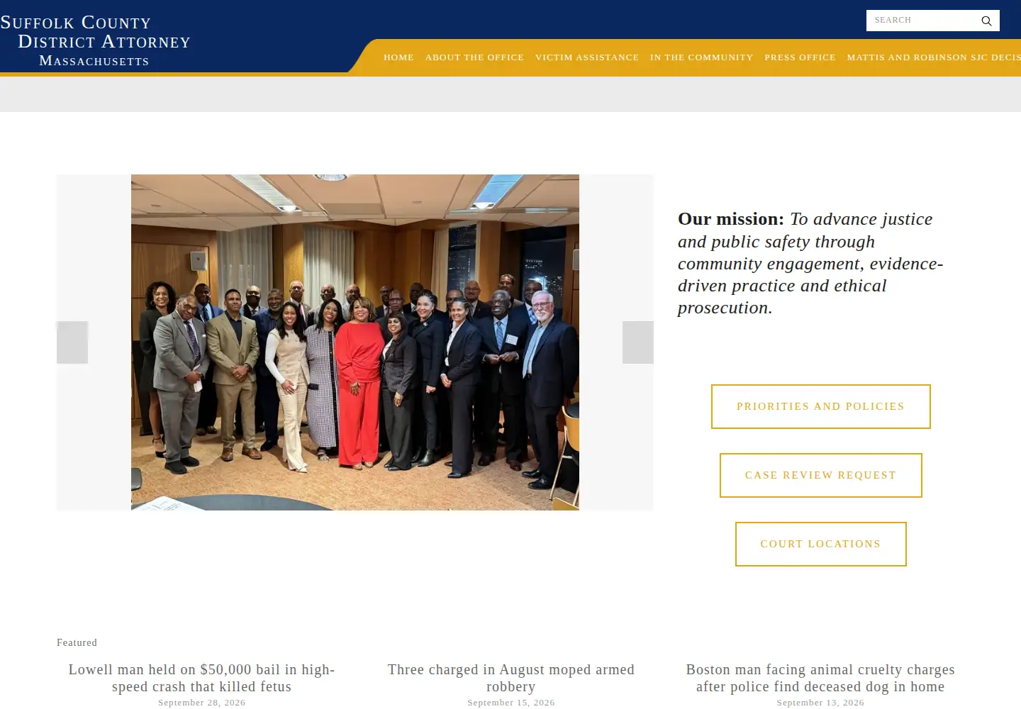 Screenshot of suffolkdistrictattorney.com