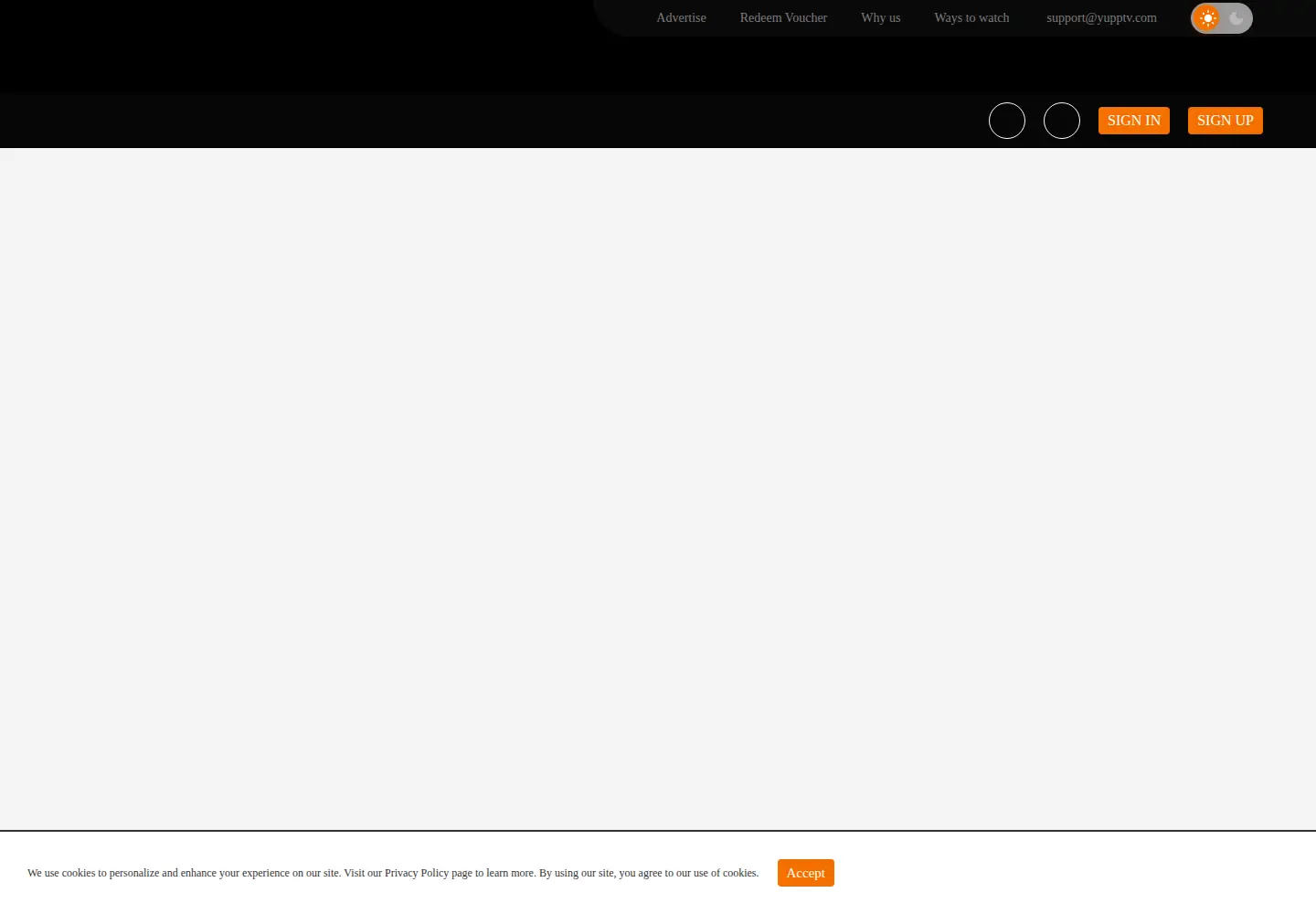 Screenshot of yupptv.com