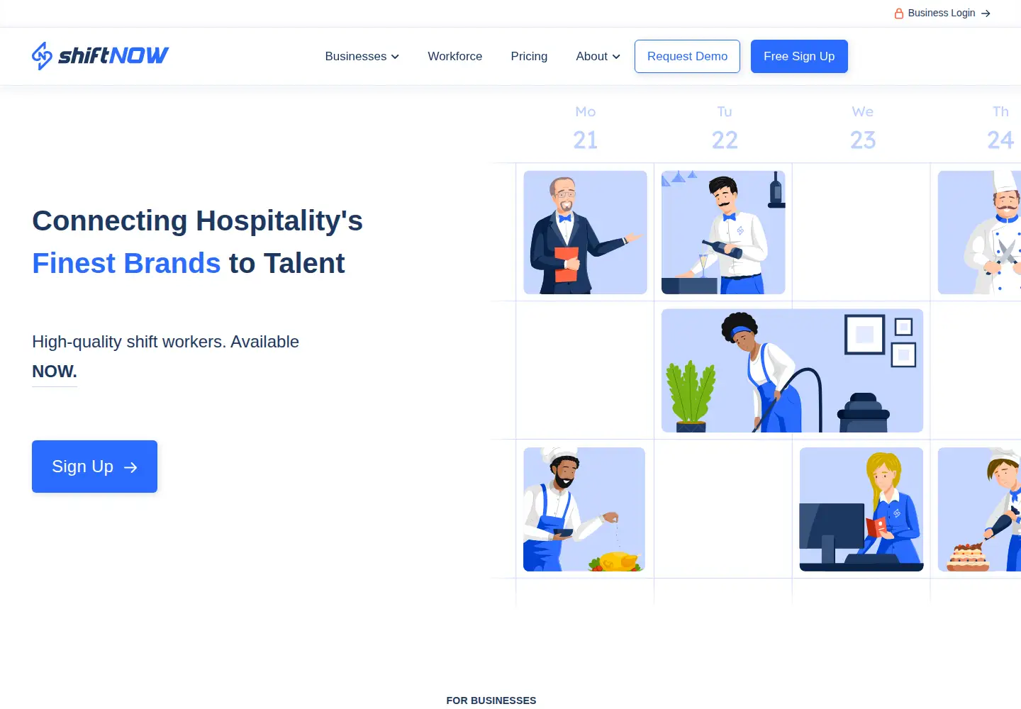 Screenshot of shiftnow.com