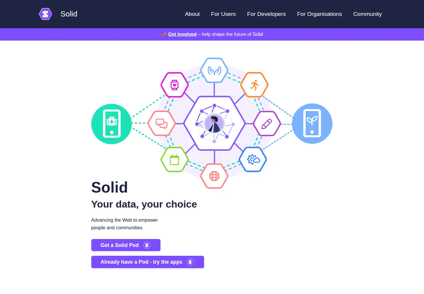 Screenshot of solidproject.org
