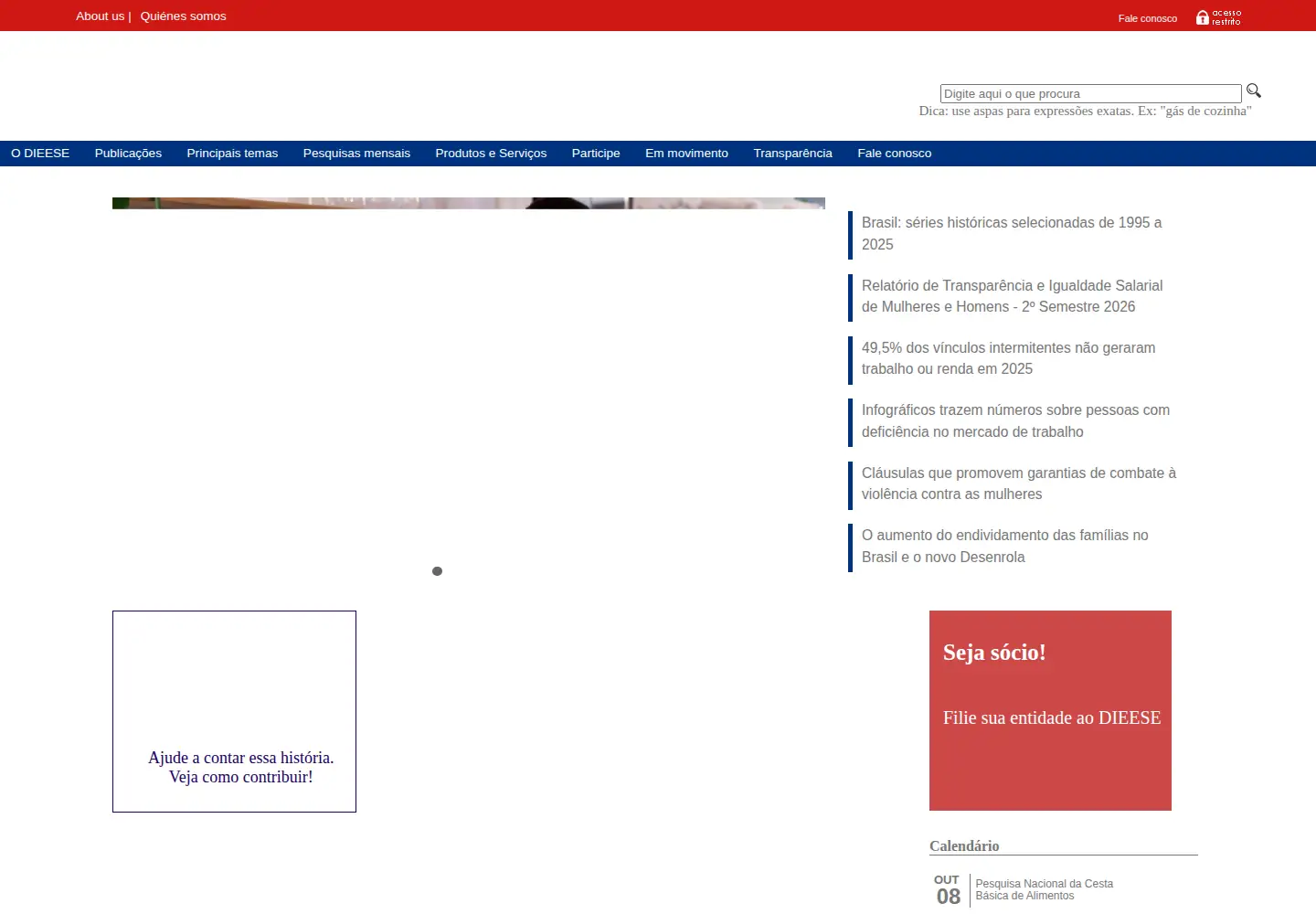 Screenshot of dieese.org.br