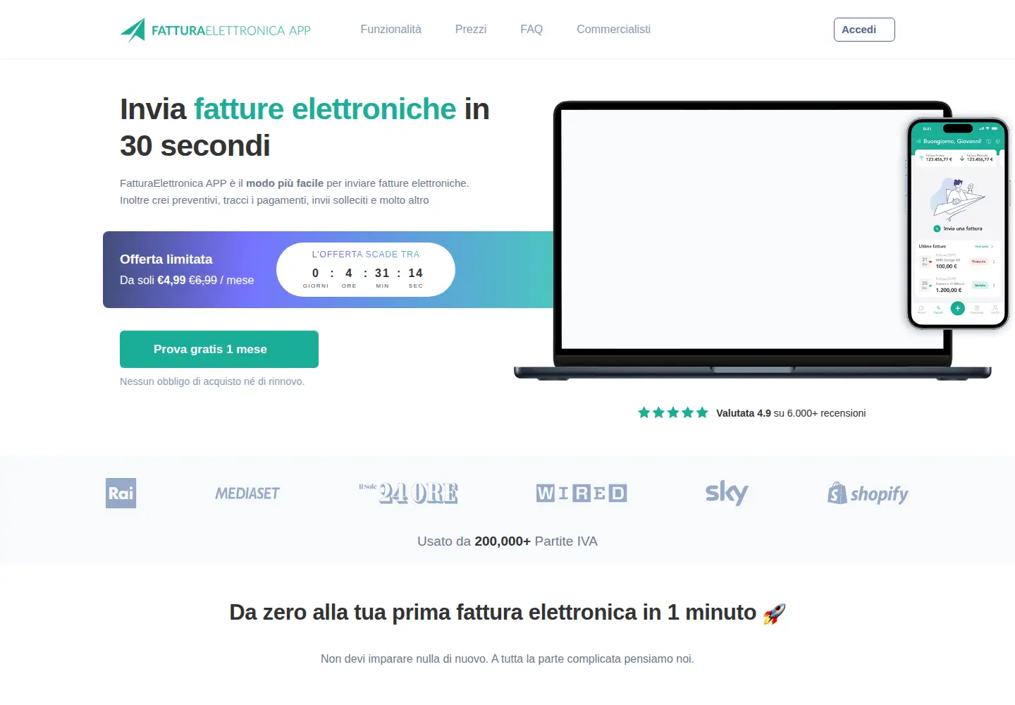 Screenshot of fatturaelettronica-app.it
