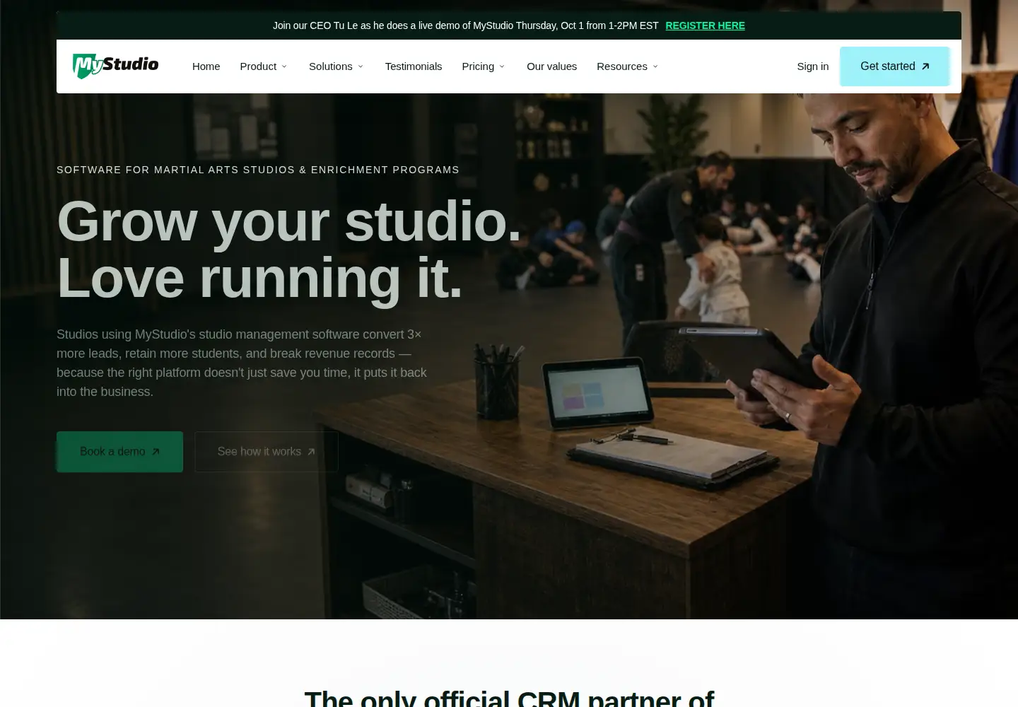 Screenshot of mystudio.io