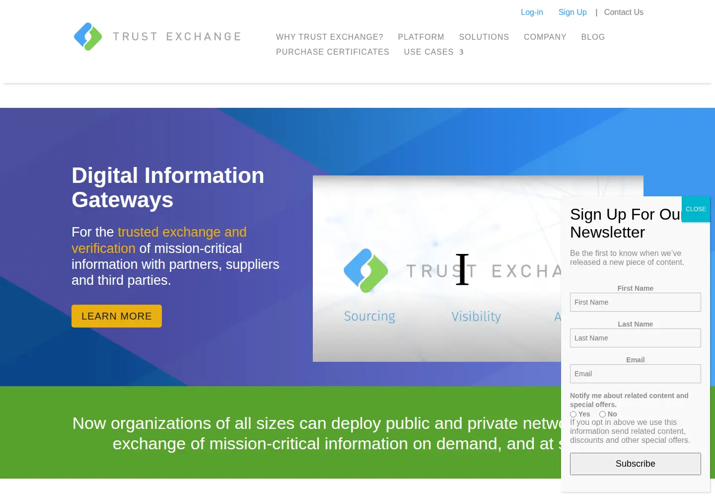 Screenshot of trustexchange.com
