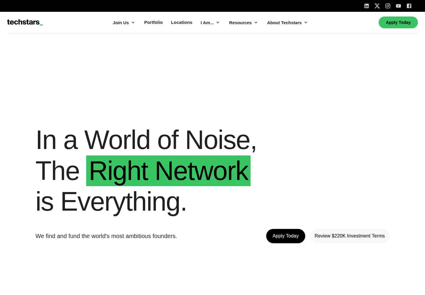 Screenshot of techstars.com