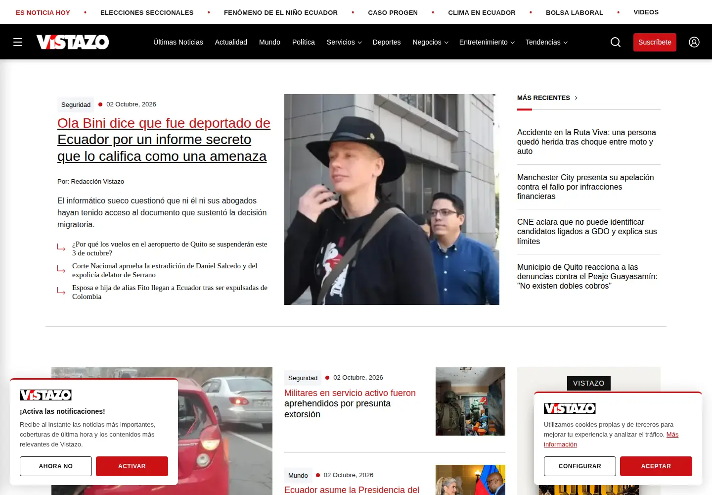 Screenshot of vistazo.com