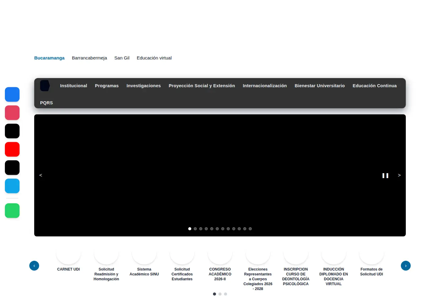 Screenshot of udi.edu.co