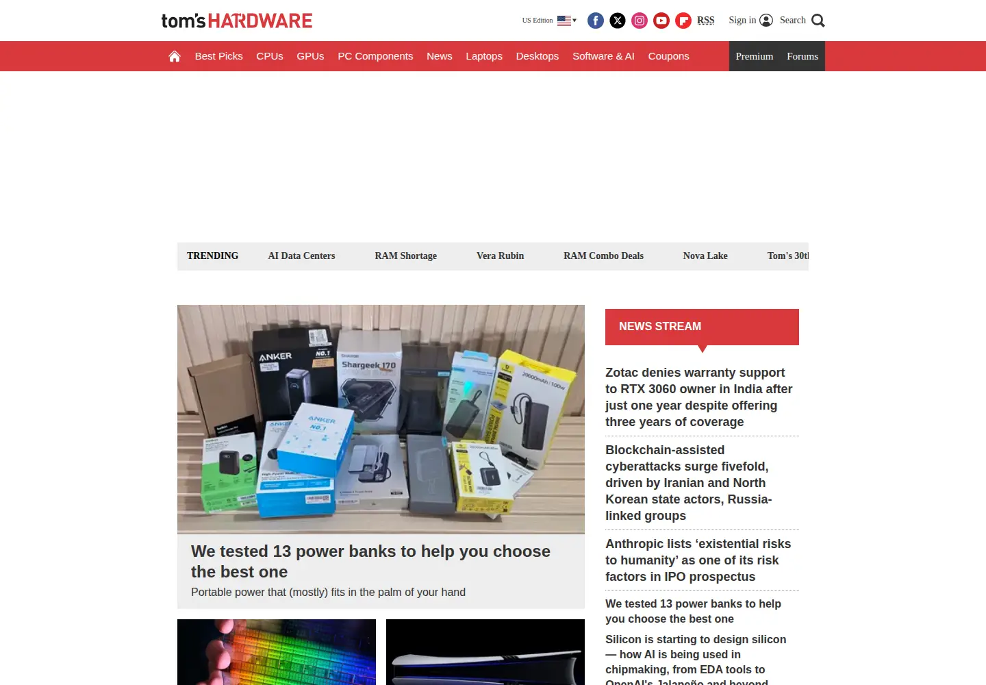 Screenshot of tomshardware.com