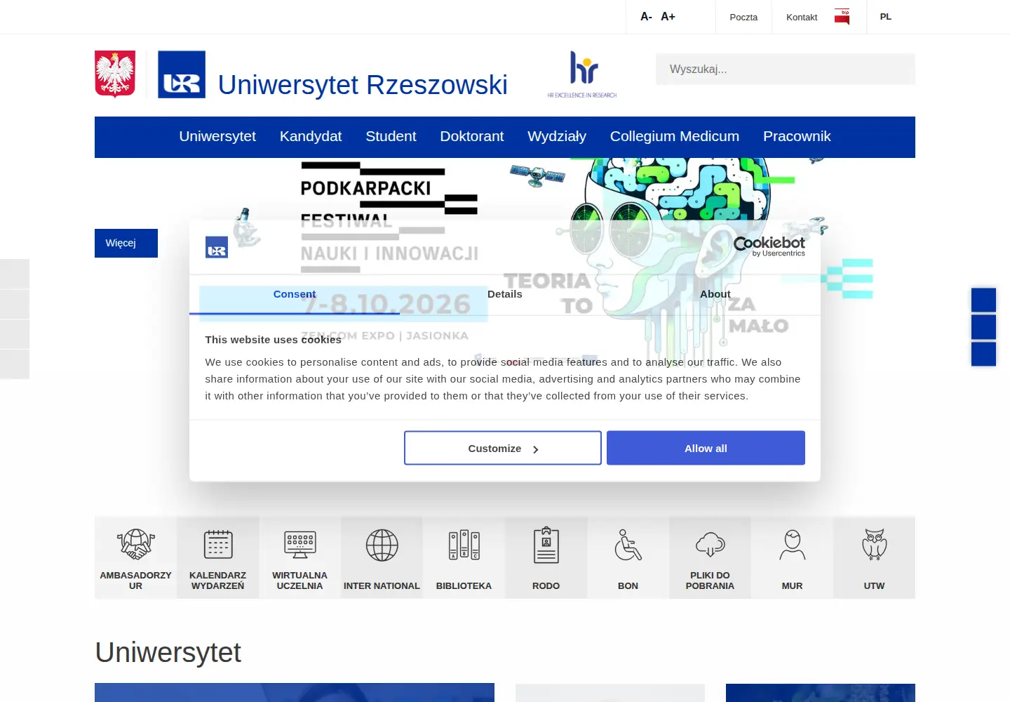 Screenshot of ur.edu.pl