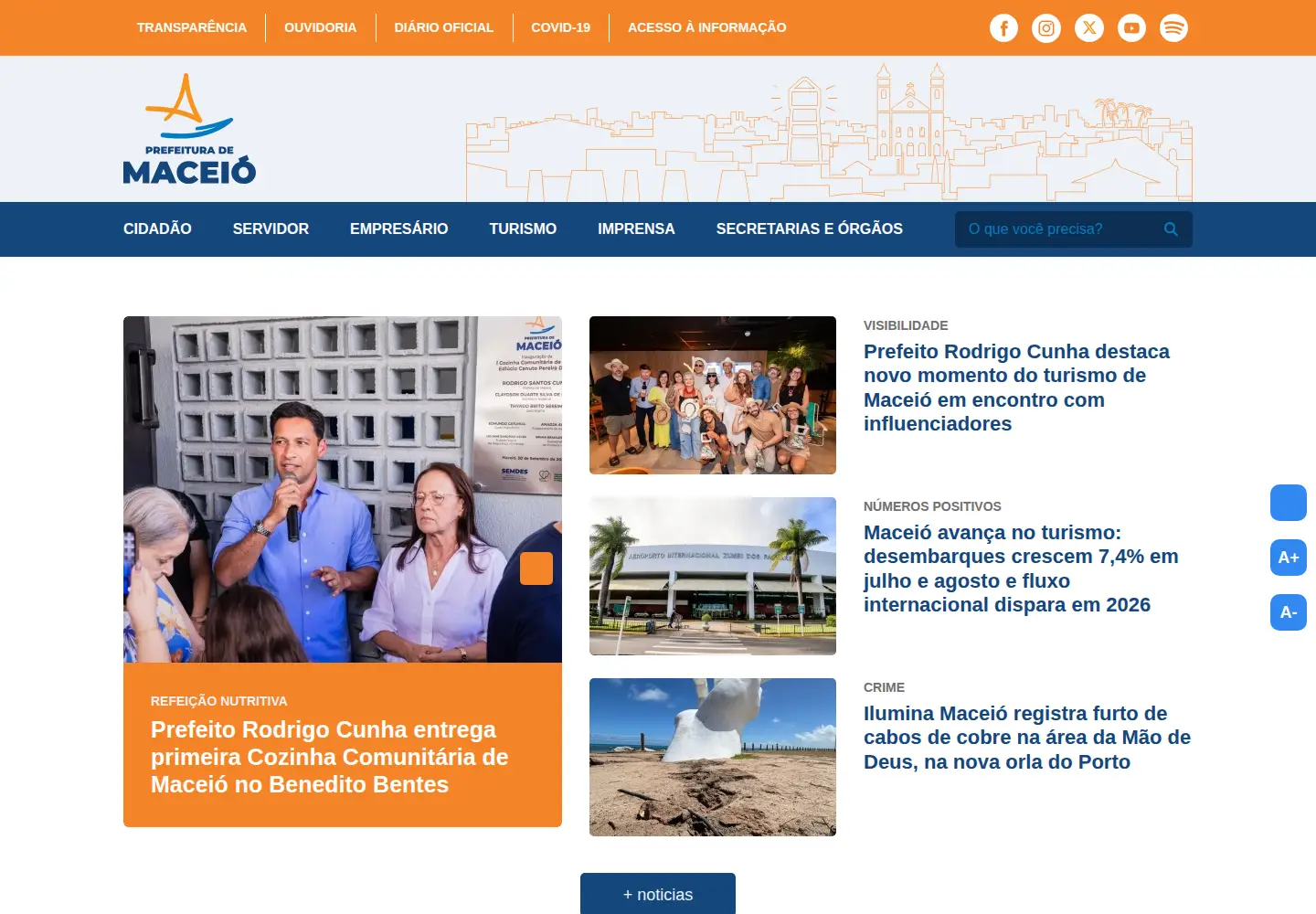 Captured homepage of maceio.al.gov.br in the current scan