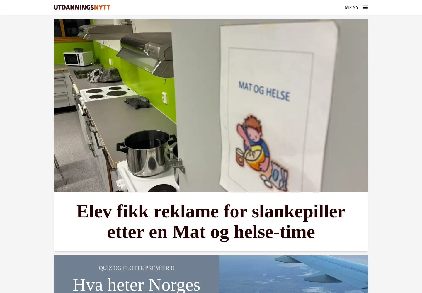 Screenshot of utdanningsnytt.no