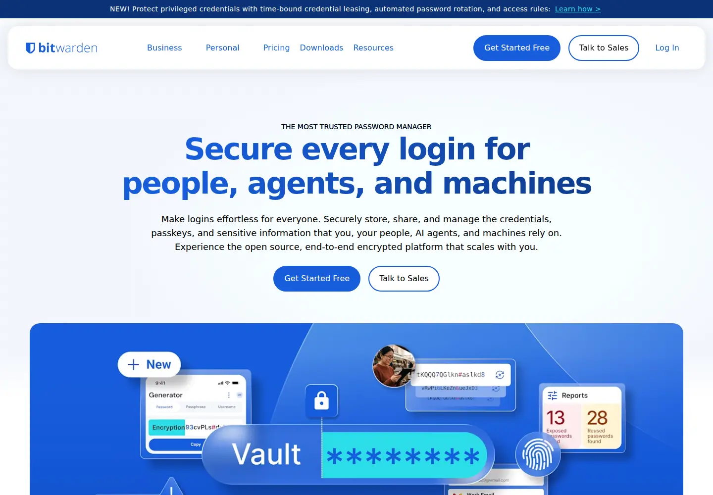 Screenshot of bitwarden.com