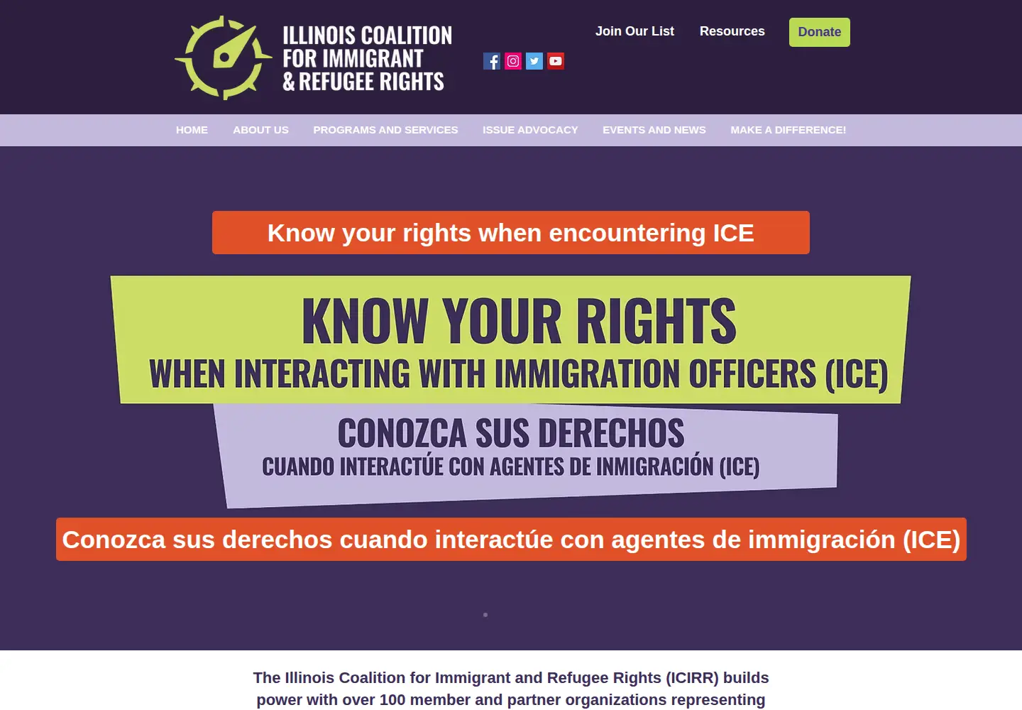 Screenshot of icirr.org