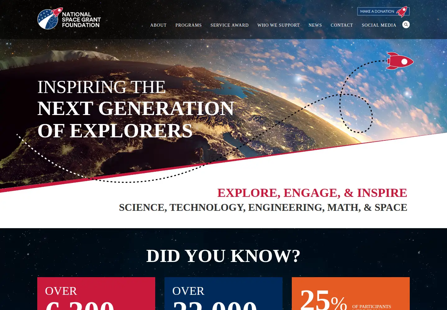 Screenshot of spacegrant.org