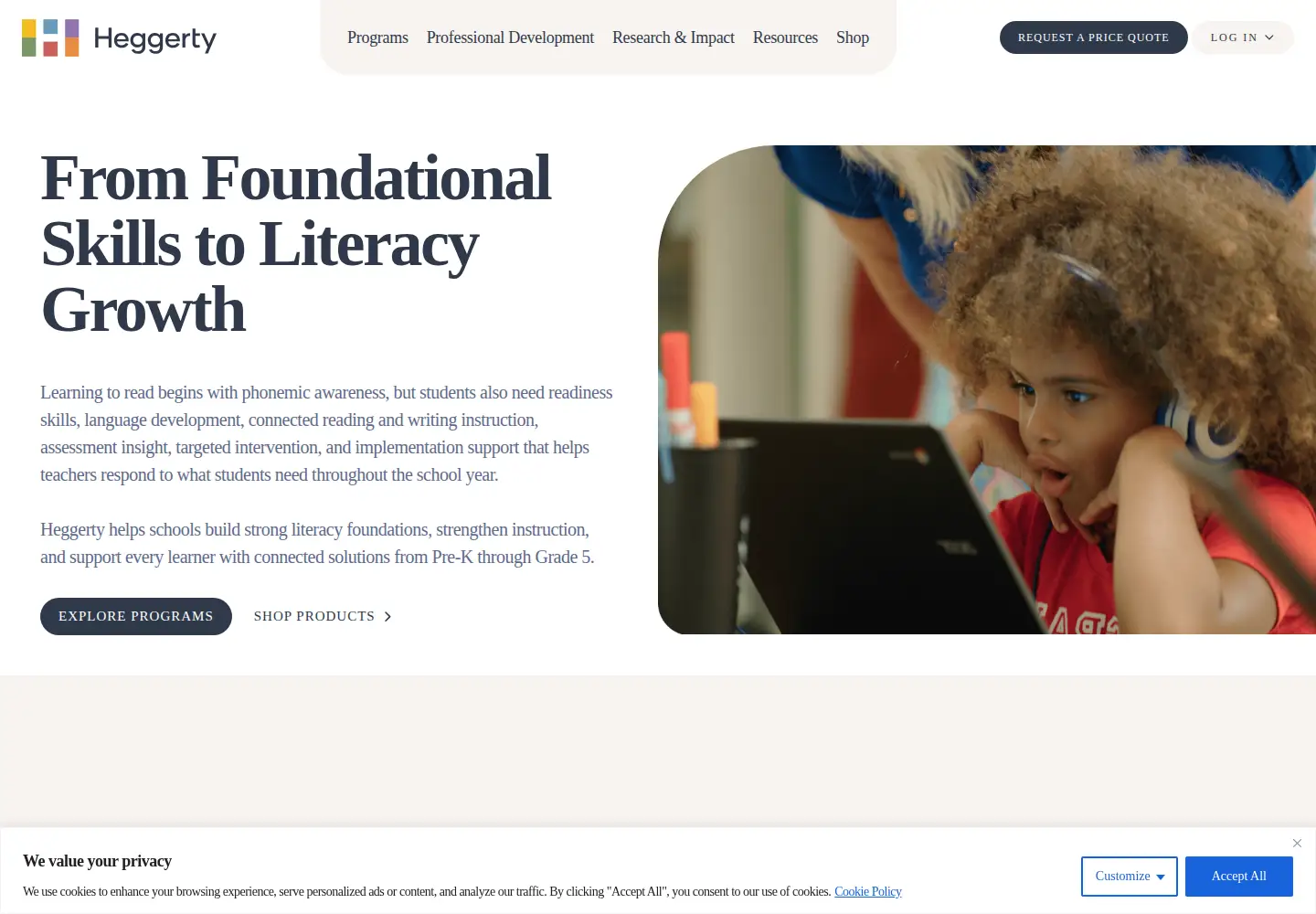 Screenshot of heggerty.org