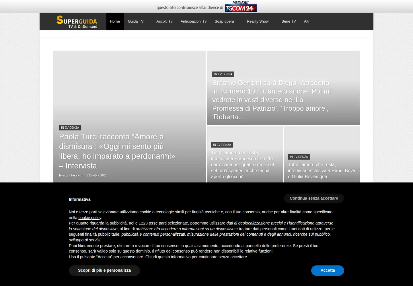 Screenshot of superguidatv.it