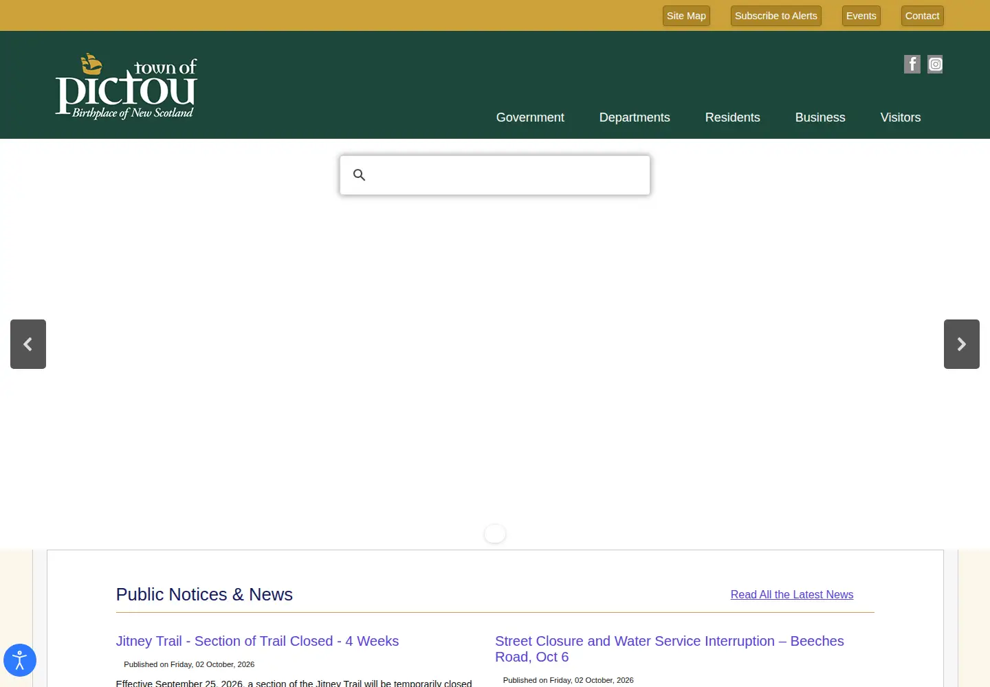 Screenshot of townofpictou.ca