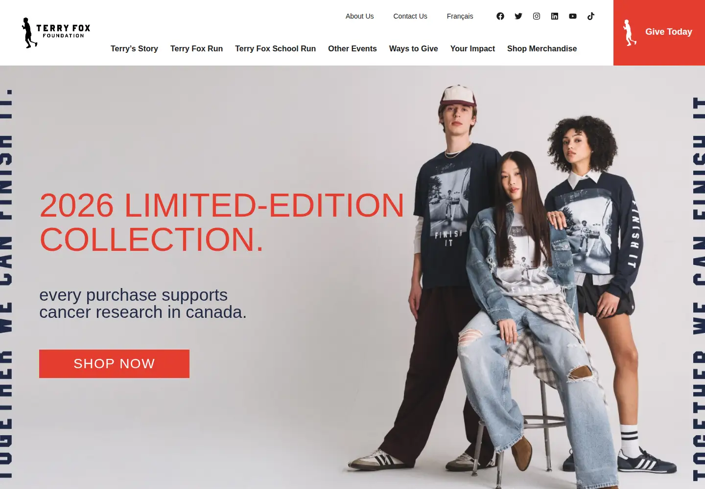Screenshot of terryfox.org