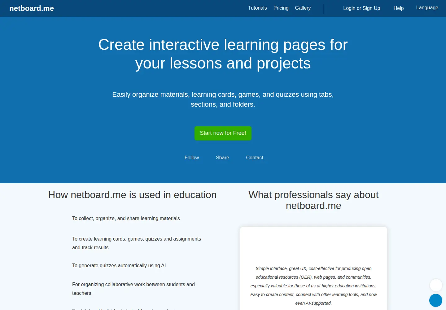 Screenshot of netboard.me