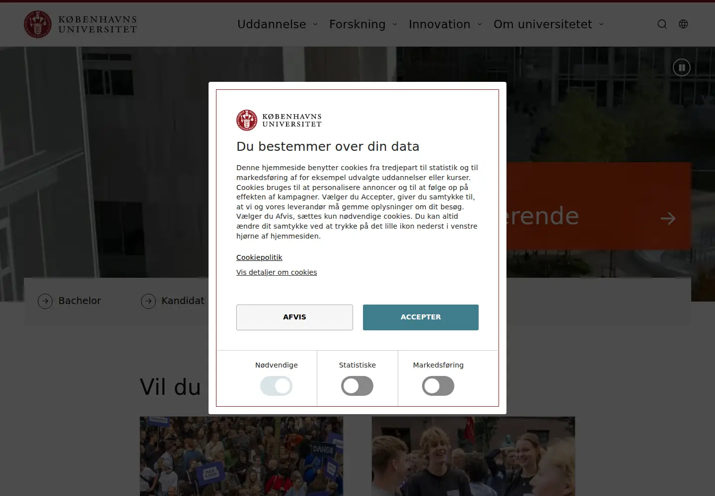 Screenshot of ku.dk